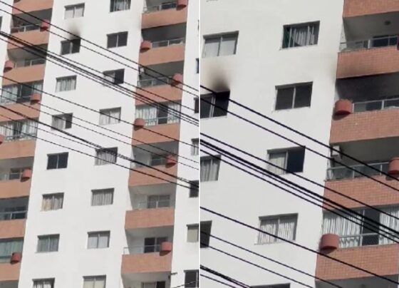 Apartamento fica destruído após incêndio em Salvador