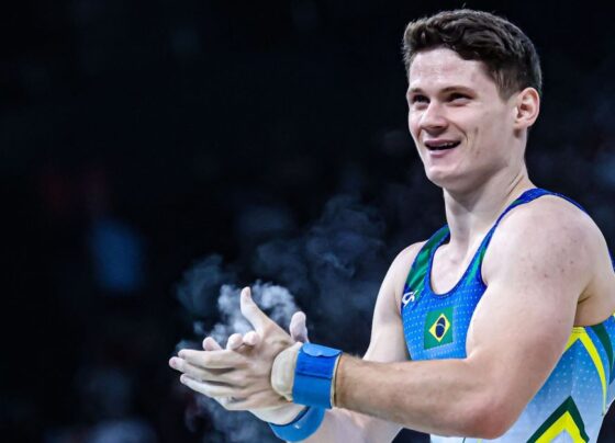 Diogo Soares conquistou a primeira vaga do Time Brasil na final do individual geral masculino da ginástica artística