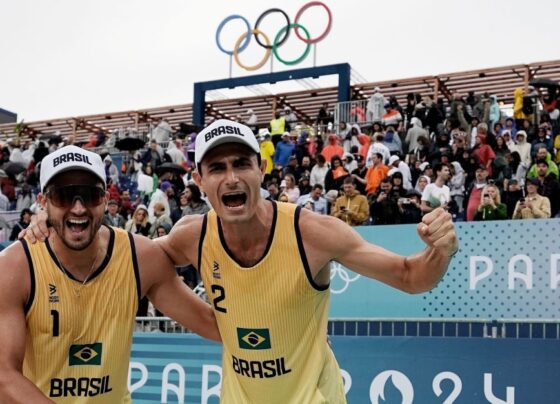 George Wanderley e André Stein garantiu a vitória na estreia do vôlei de praia masculino