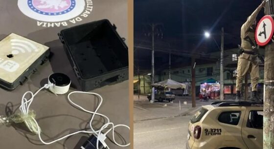 A PM avistou o dispositivo instalado de forma irregular em um poste