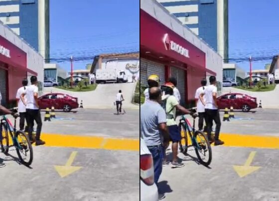 Funcionário em surto destrói farmácia e carro em Lauro