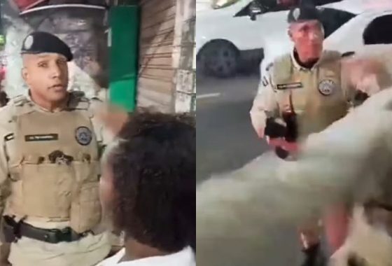 O policial agrediu o casal em São Marcos