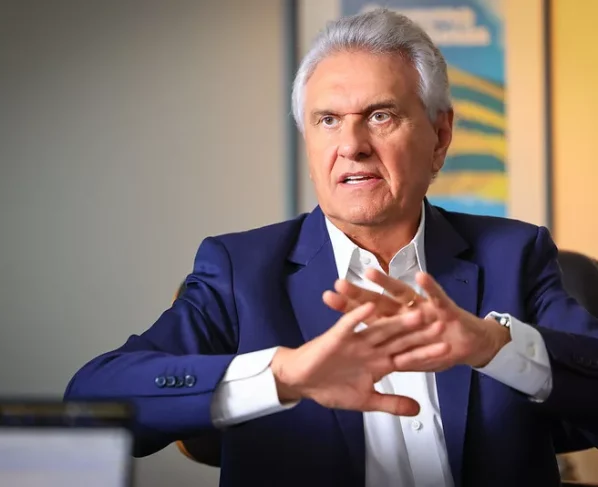 Governador Caiado em gravação de documentário para o Brasil Paralelo. Foto: Wesley Costa/Divulgação