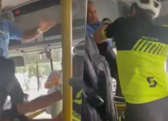 briga em coletivo de feira