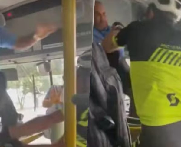 briga em coletivo de feira