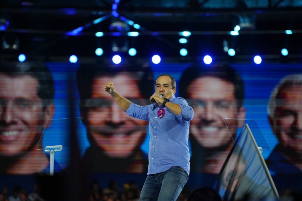 Bruno Reis durante discurso na convenção do União Brasil. Foto: Divulgação