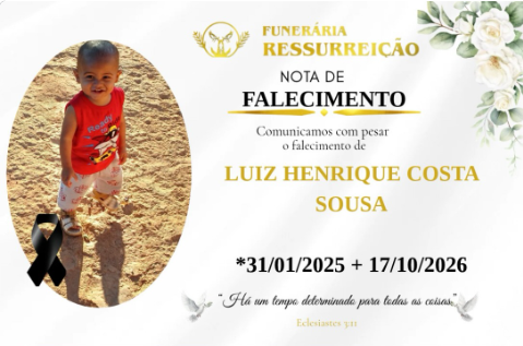 Foto: Funerária Ressuceição / Reprodução