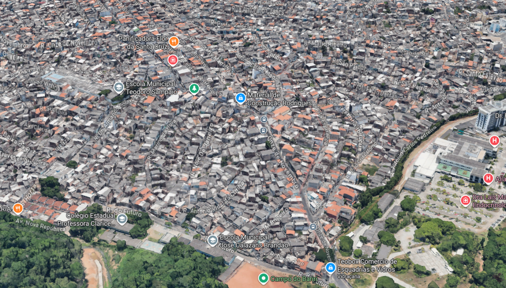 Chapada do Rio Vermelho, no Complexo do Nordeste de Amaralina. Imagem: Google Maps/Reprodução