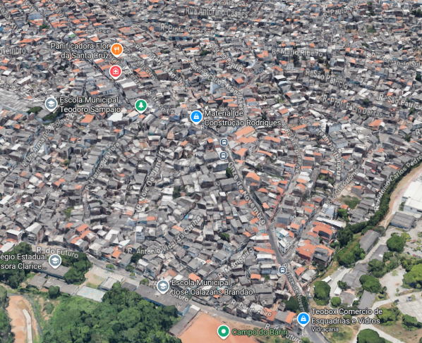 Chapada do Rio Vermelho, no Complexo do Nordeste de Amaralina. Imagem: Google Maps/Reprodução
